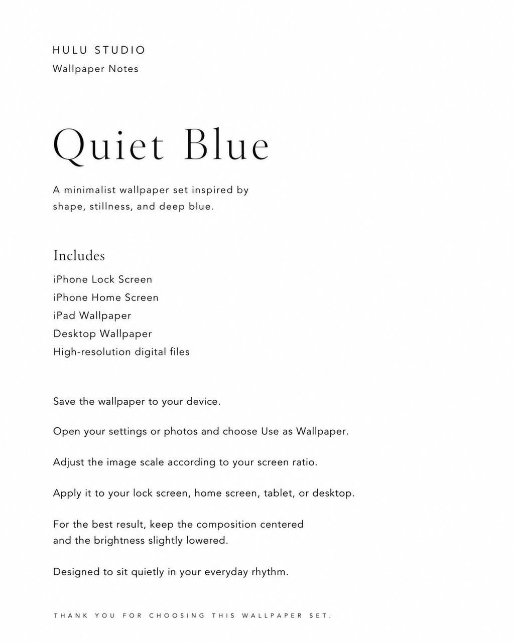 Quiet Blue｜Digital Object for Desktop